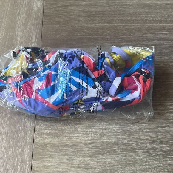 Anne Cole Women Plus Tropic Stamp Twist Bandeaukini Swim Top 36Dd NWT in package - Picture 7 of 7